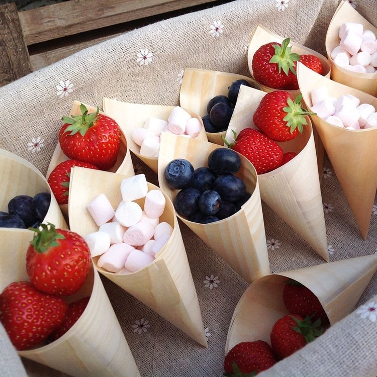 Biodegradable Salad Ice Cream & Chips Wooden Cones Japanese Sushi Wood Food Storage & Container