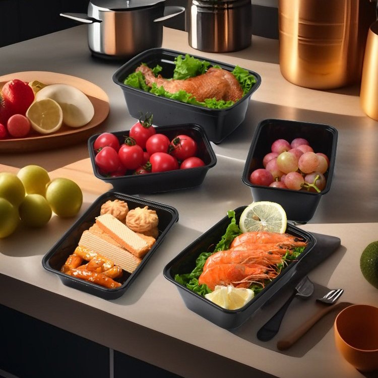 American style Rectangle 38oz Disposable Plastic Bento Lunch Box Microwave Safe Food Storage Containers
