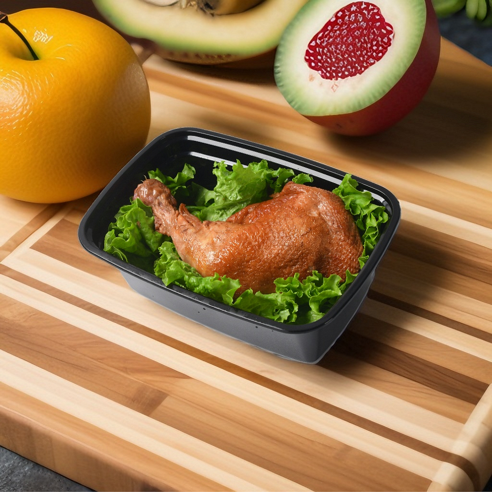 American style Rectangle 38oz Disposable Plastic Bento Lunch Box Microwave Safe Food Storage Containers