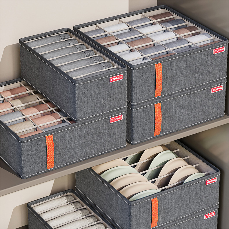 High Quality Oxford Cloth Bedroom Underwear Briefs Storage Box Foldable Wardrobe Closet Organizer Drawer Box for Men and Women