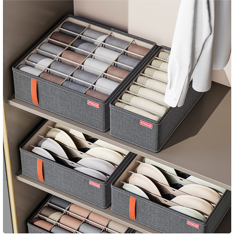 High Quality Oxford Cloth Bedroom Underwear Briefs Storage Box Foldable Wardrobe Closet Organizer Drawer Box for Men and Women