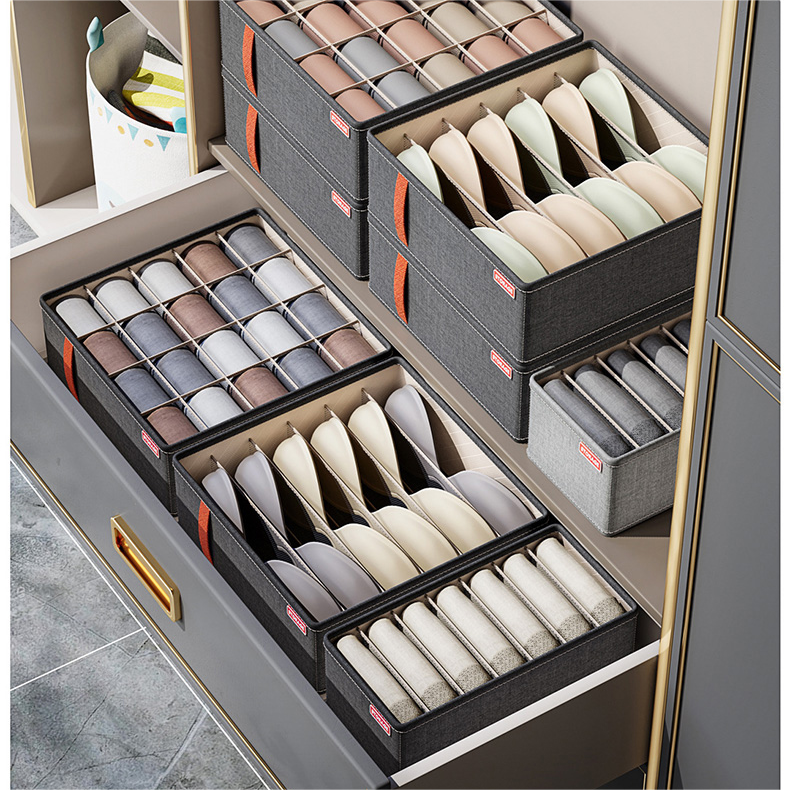 High Quality Oxford Cloth Bedroom Underwear Briefs Storage Box Foldable Wardrobe Closet Organizer Drawer Box for Men and Women
