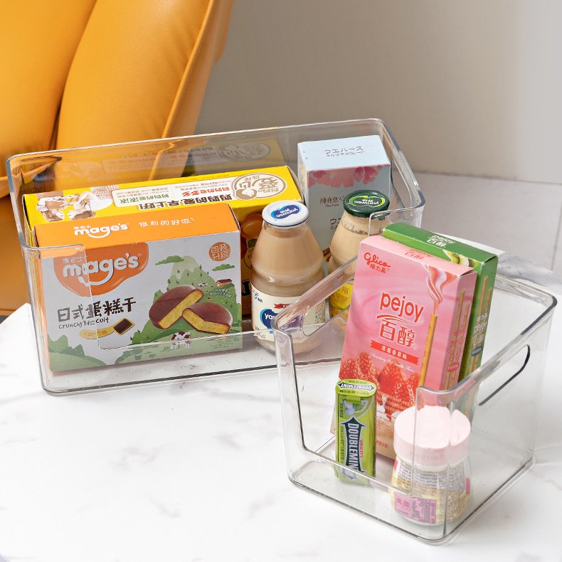 Home Office Clear Transparent Plastic PET Sundries Storage Box Desk Organizer Plastic Storage Container Bins
