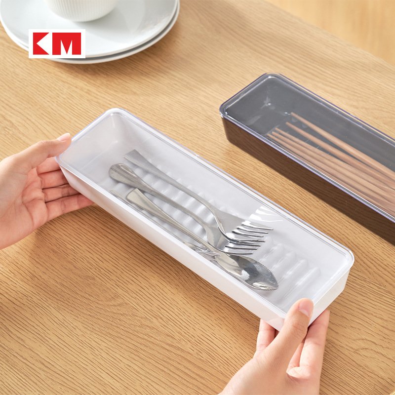 KM1373 Kitchen Chopstick Box Tabletop Tableware Pp Storage Box For Spoon Storage Box