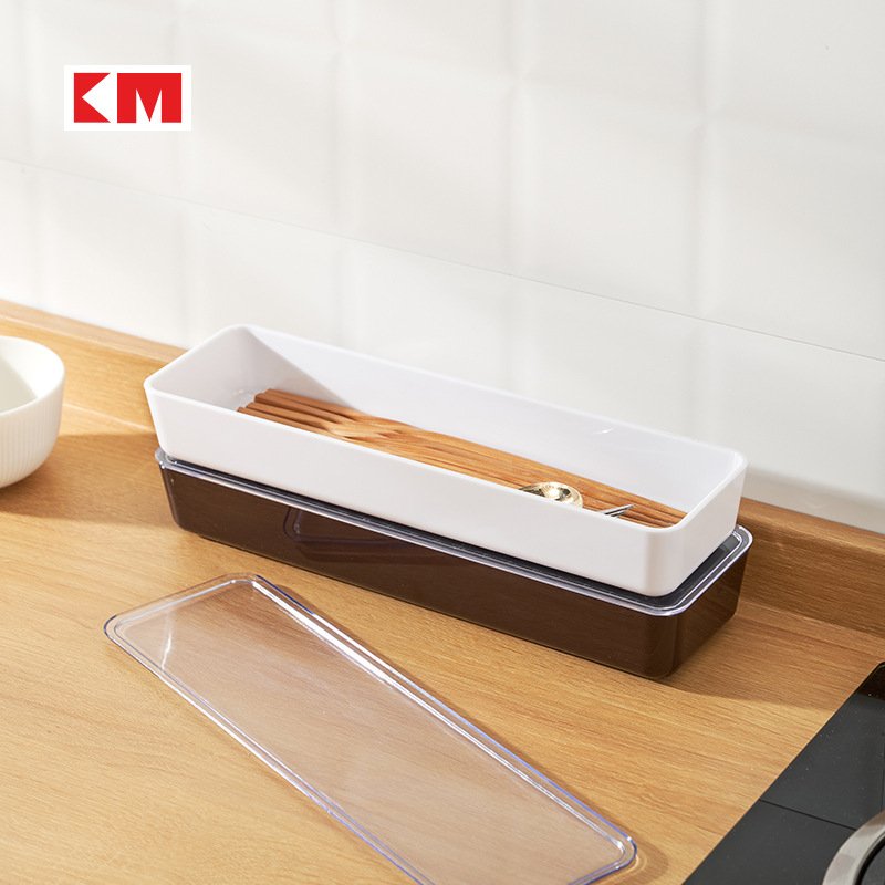 KM1373 Kitchen Chopstick Box Tabletop Tableware Pp Storage Box For Spoon Storage Box
