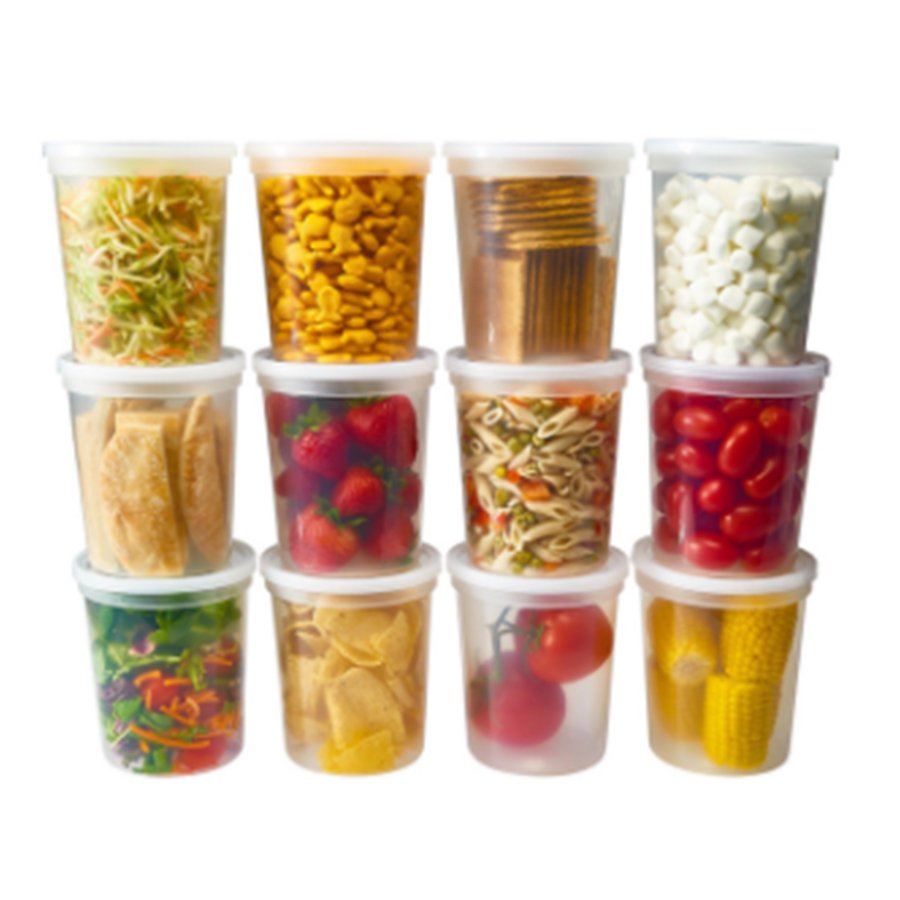 16oz Containers 8 ounce Plastic Microwave Containers Airtight Food Storage Containers