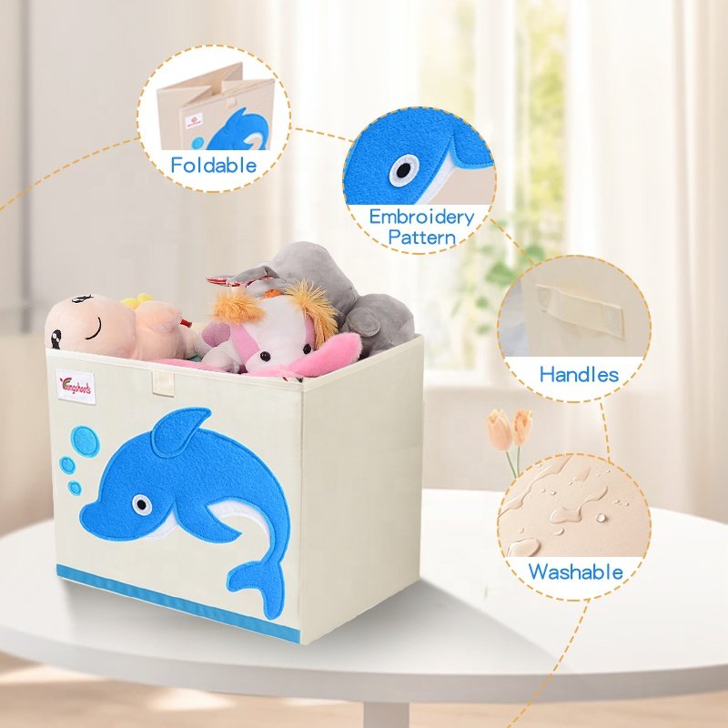 Factory Prices In China Kids Toy Box Chest Storage Organizer Sewn Fabric Storage Box Bins