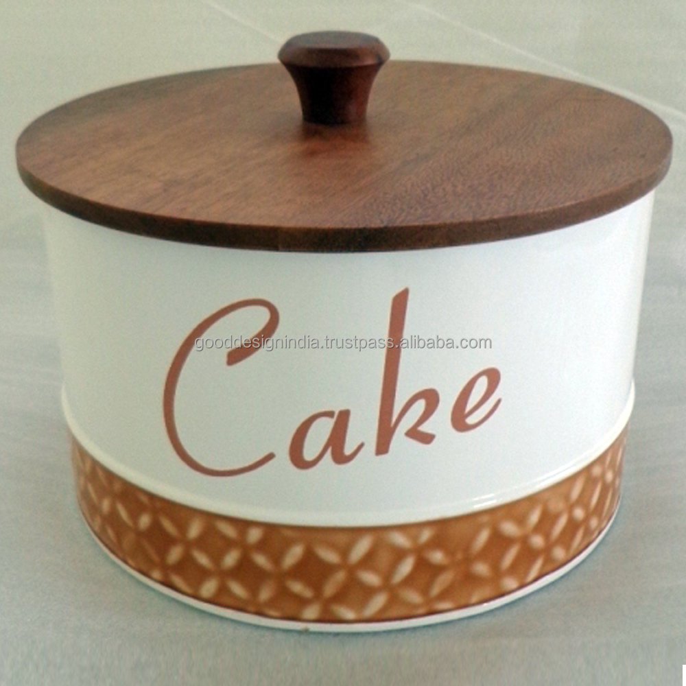 Cake Storage Canister with Lid, Galvanized Small Kitchen storage box for Tea coffee and Sugar Box,modern storage boxes and bins