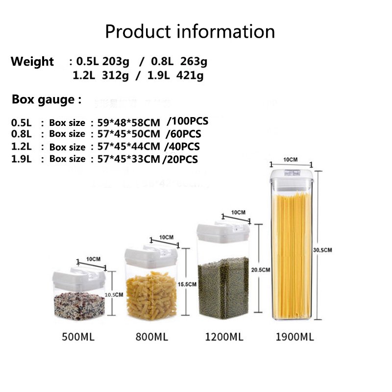 BPA Free Airtight Stackable Food Containers Plastic Organizer Food Storage Boxes Lid Storage Container Set