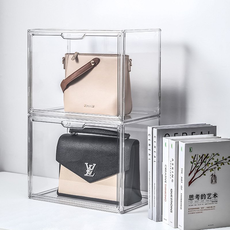 high-capacity reinforced acrylic storage display frame high-quality transparent dust-proof handbag book storage box organizer