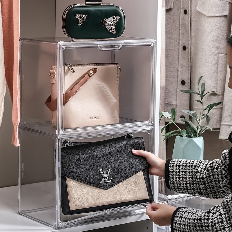 high-capacity reinforced acrylic storage display frame high-quality transparent dust-proof handbag book storage box organizer