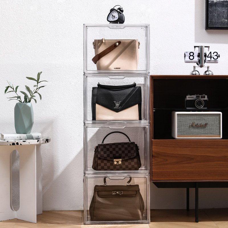 high-capacity reinforced acrylic storage display frame high-quality transparent dust-proof handbag book storage box organizer