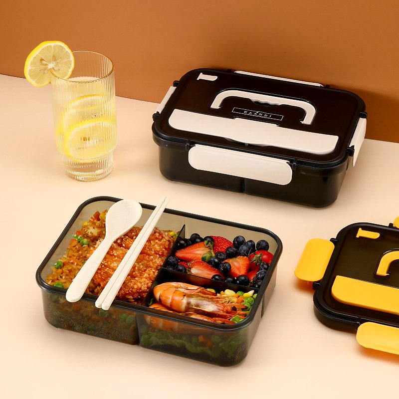 ROBBEN school Bento Box Microwave thermal container heated food storage box Insulation Plastic Lunch Box with handle for kids
