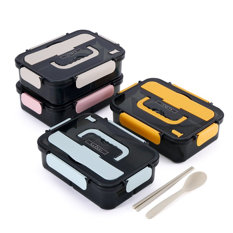 ROBBEN school Bento Box Microwave thermal container heated food storage box Insulation Plastic Lunch Box with handle for kids