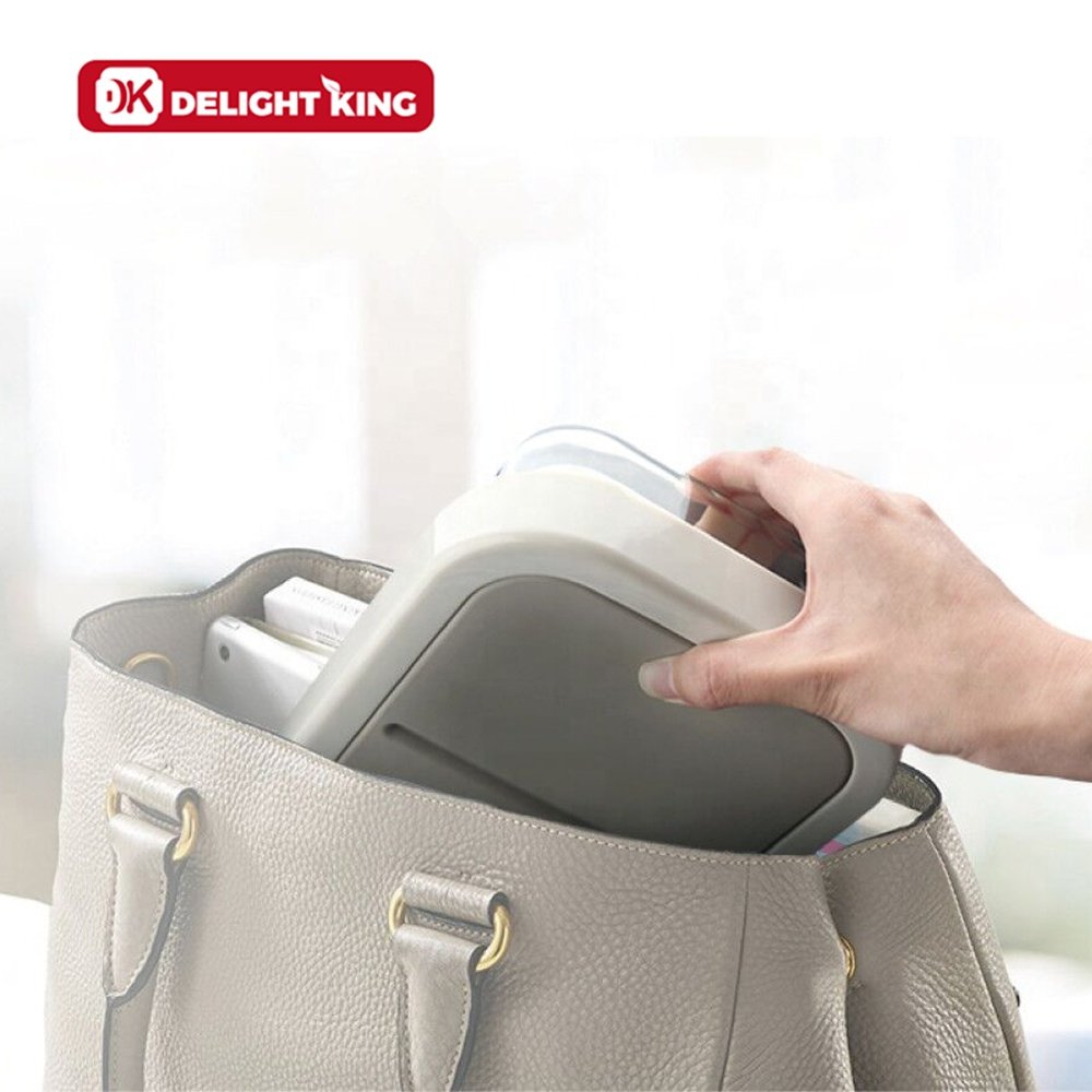 2Compartments Glass Food Container Nested Bento Lunch Box Large Reversible Glass Food containers portable