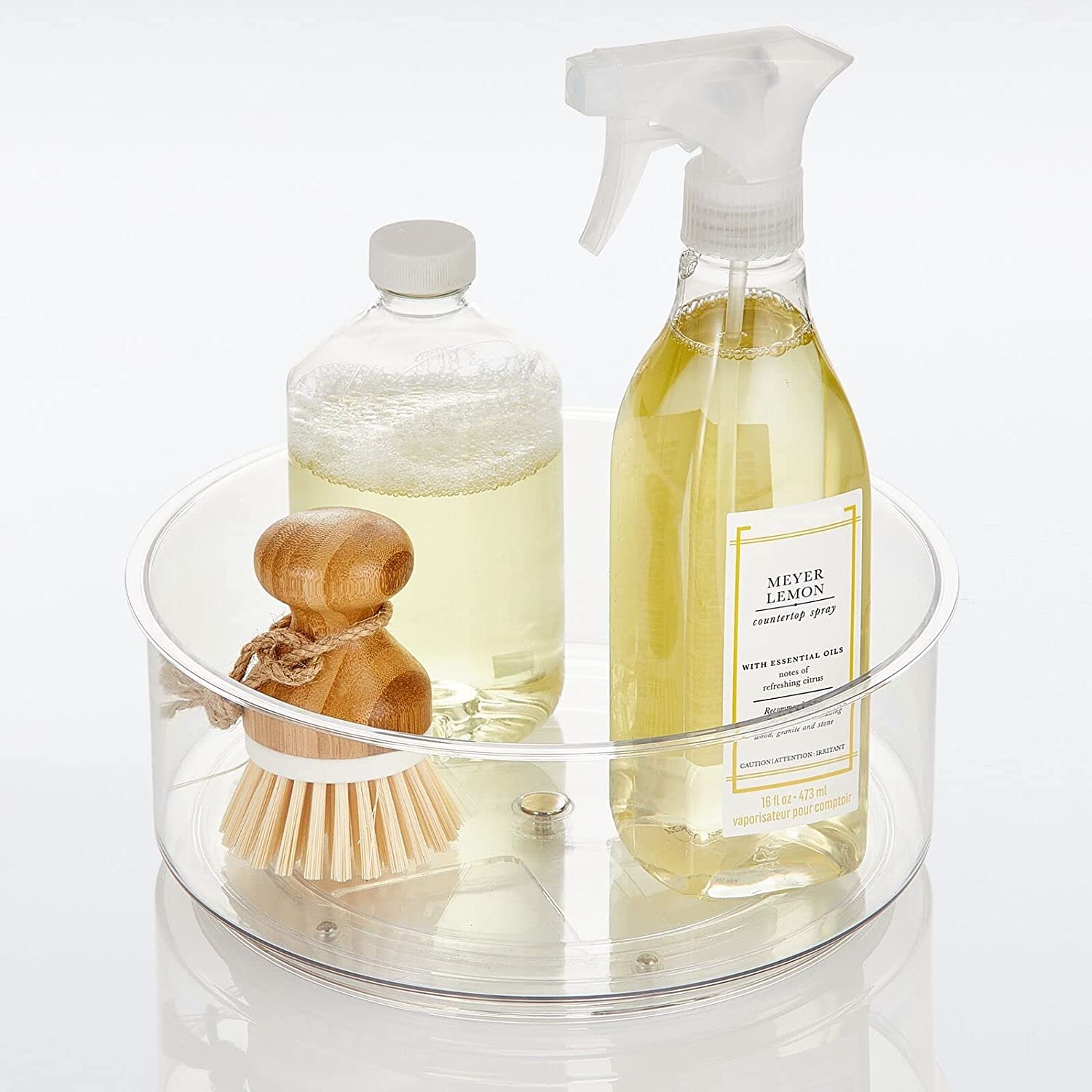 2024 New Kitchen Spice Multifunctional Rotating Storage Rack Bathroom Cosmetic Storage Tray Clear Lazy Susan Organizer