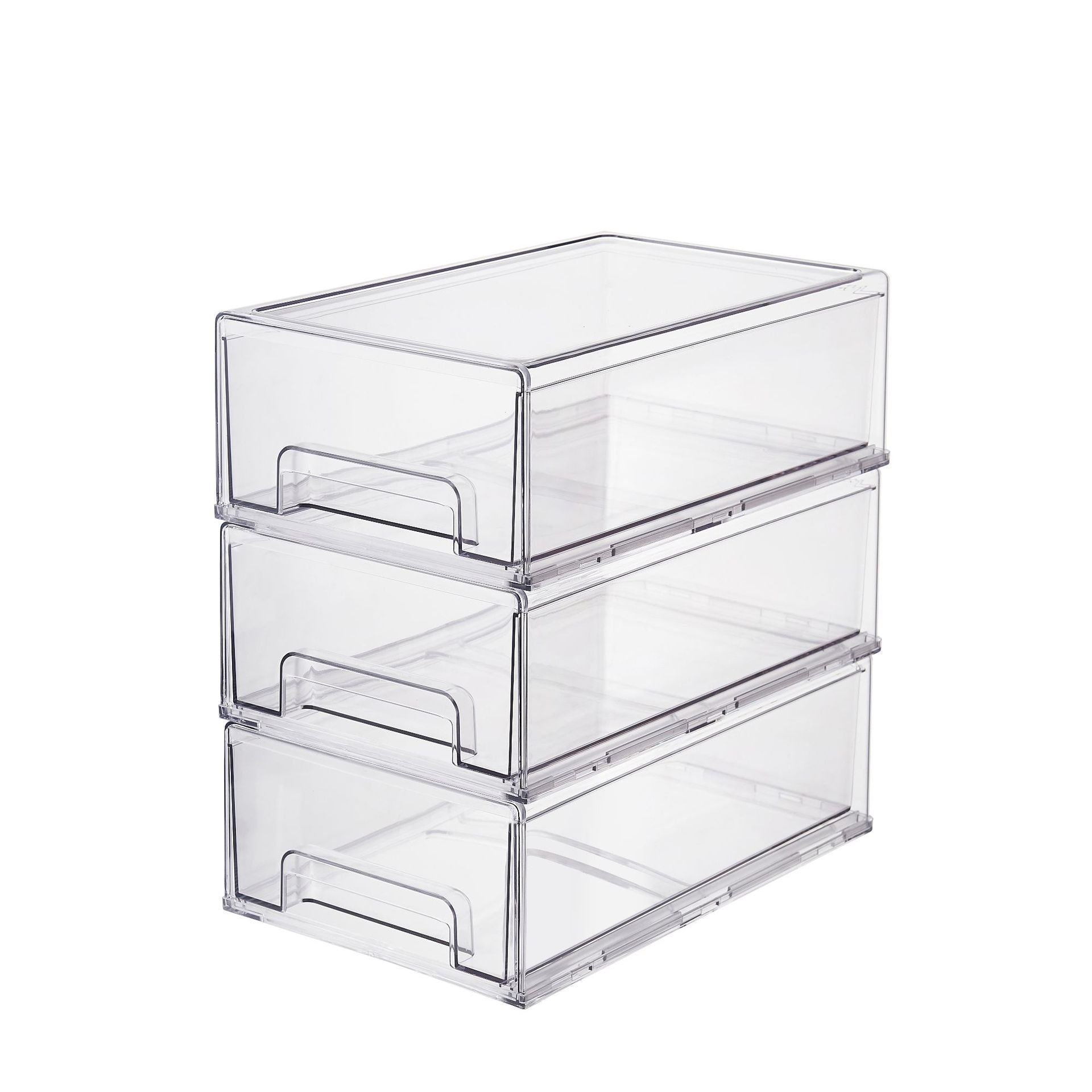 Refrigerator Storage Box with Push-pull Cosmetics Stacked Drawer Storage Box Office Multi-layer Desktop Mask Organizer Box
