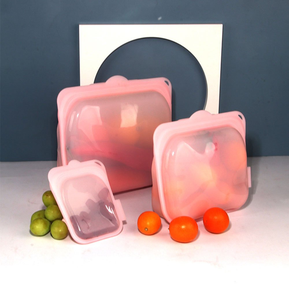 Factory Direct Sales Kitchen Food Storage with Date Food Grade Silicone Food Packaging Ziplock Bag Silicone Storage Bag