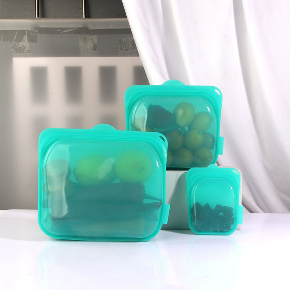 Factory Direct Sales Kitchen Food Storage with Date Food Grade Silicone Food Packaging Ziplock Bag Silicone Storage Bag