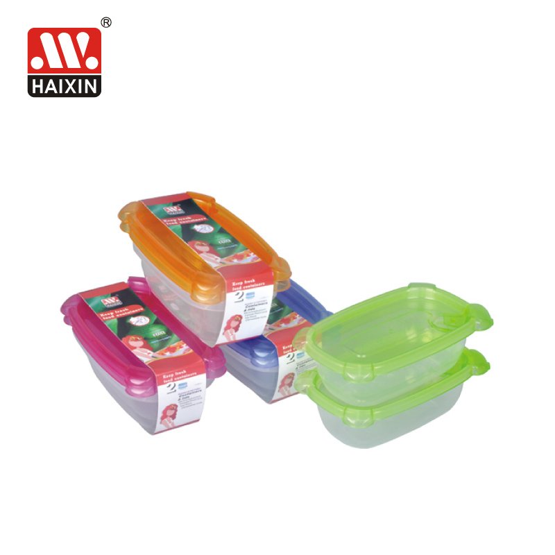 Rectangle Transparent 2PCS PP Plastic Food Containers Food Storage Plastic Food Container