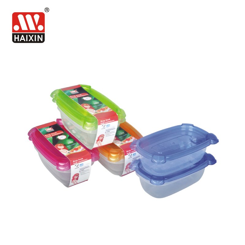 Rectangle Transparent 2PCS PP Plastic Food Containers Food Storage Plastic Food Container