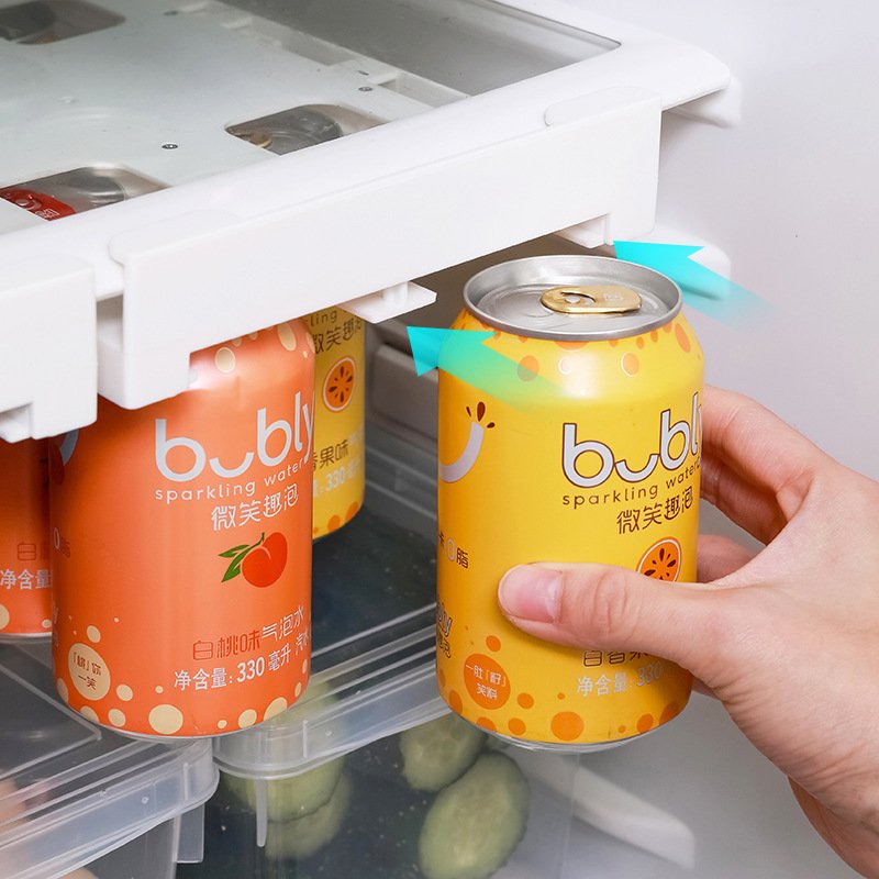 Fridge Hanging Shelves Refrigerator Bin Holder Beverage Soda Can Storage Rack Drinks Cola Beer Organisation Clear Can Dispenser