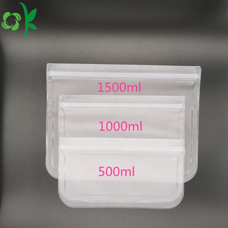 OKSILICONE 1500ml Vacuum Compression Silicone Storage Bags High Capacity Sealed Leak-proof Preservation Saver Freeze Storage Bag