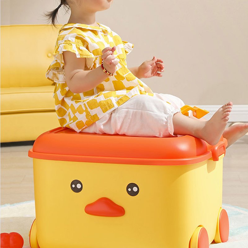 Home Plastic Collection Organizer Tool Bin Case Kid Cartoon Children Baby Toys Snacks Storage Box With Wheels