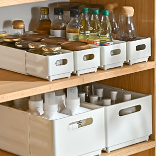 Wholesale Multifunction Plastic Kitchen Storage Basket Retractable Drawer Storage Boxes for Dresser Office Closet
