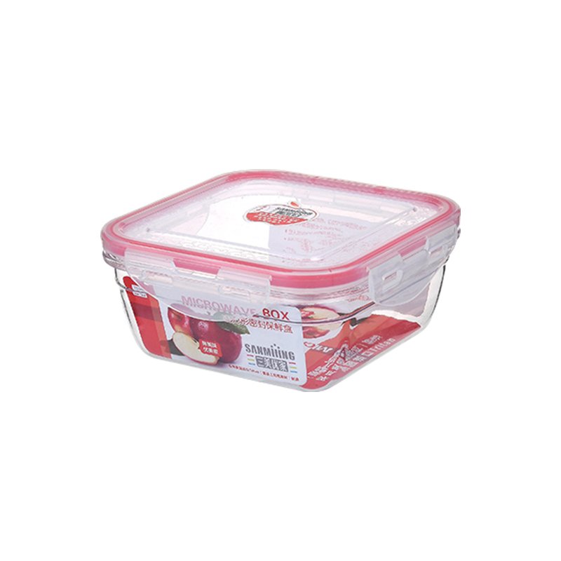 Multiple Sizes Eco-Friendly Plastic Clear Airtight Food Container Set Tritan Square Bento Box
