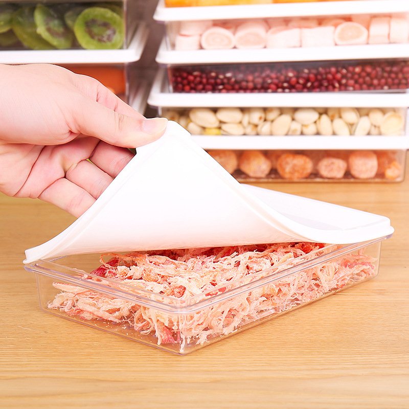 Transparent 3-sizes Stackable Clear Plastic BPA-Free Fridge Food Storage Container with Lid