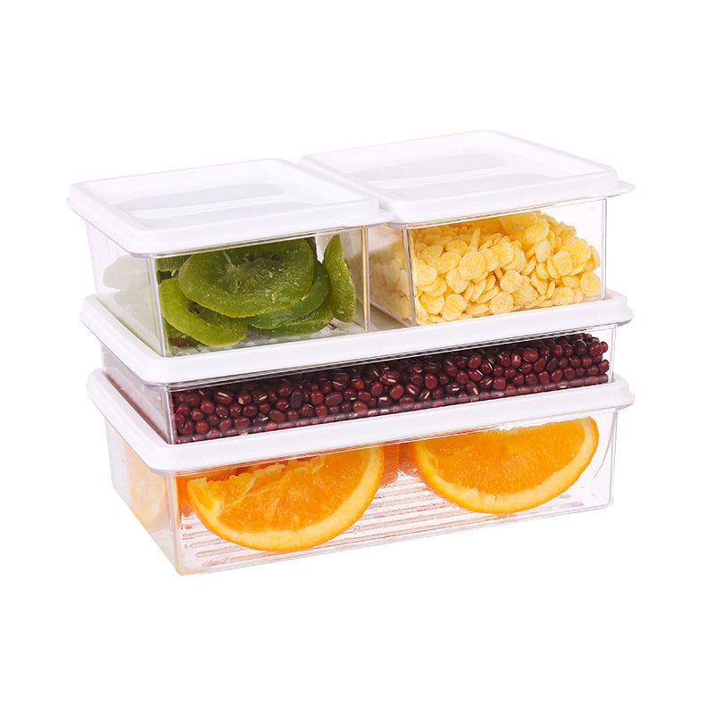 Transparent 3-sizes Stackable Clear Plastic BPA-Free Fridge Food Storage Container with Lid
