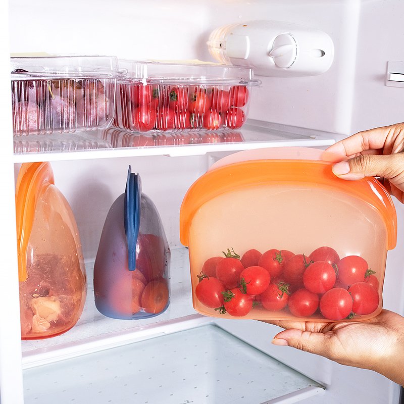 Leakproof Containers Food Preservation Sealed Reusable Silicone Self-Sealing Silicone Food Storage Bag Snack Bag