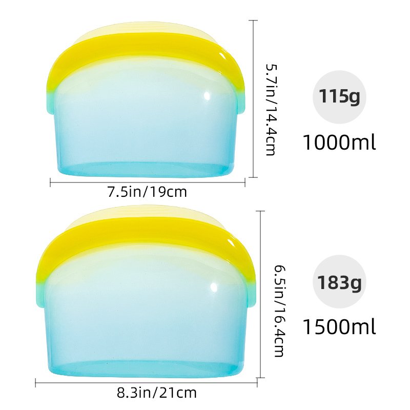 Leakproof Containers Food Preservation Sealed Reusable Silicone Self-Sealing Silicone Food Storage Bag Snack Bag