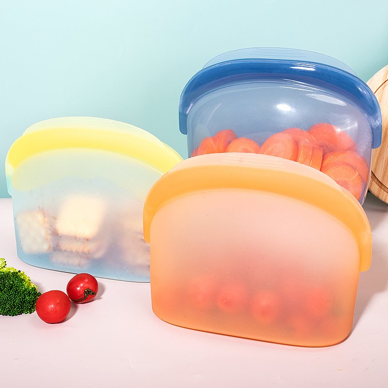 Leakproof Containers Food Preservation Sealed Reusable Silicone Self-Sealing Silicone Food Storage Bag Snack Bag