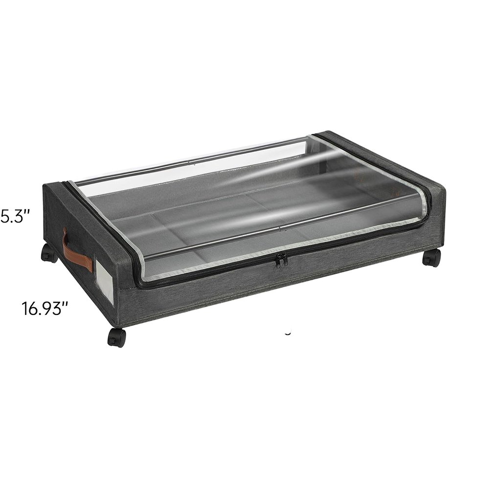 Classic Underbed Storage Rolling Drawers New Folding Shoes and Clothes Organizer with Wheels Space Saving PC Plastic