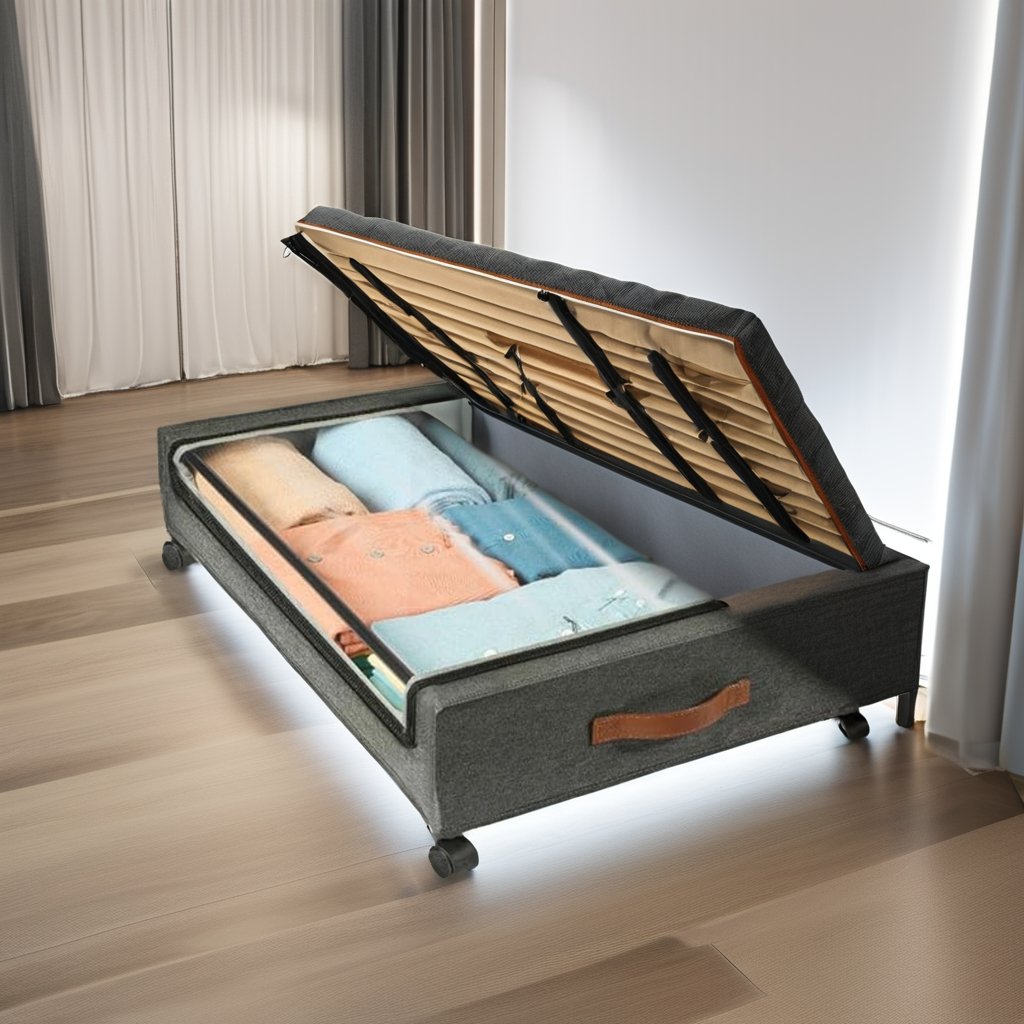 Classic Underbed Storage Rolling Drawers New Folding Shoes and Clothes Organizer with Wheels Space Saving PC Plastic