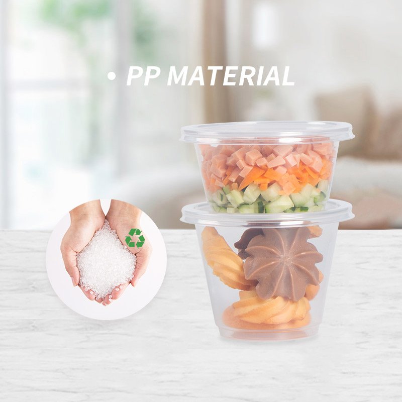 Eco Friendly Customizable Leak Proof Transparency Plastic Sauce Cups Restaurant Home Fruit Salads Food Storage Boxes