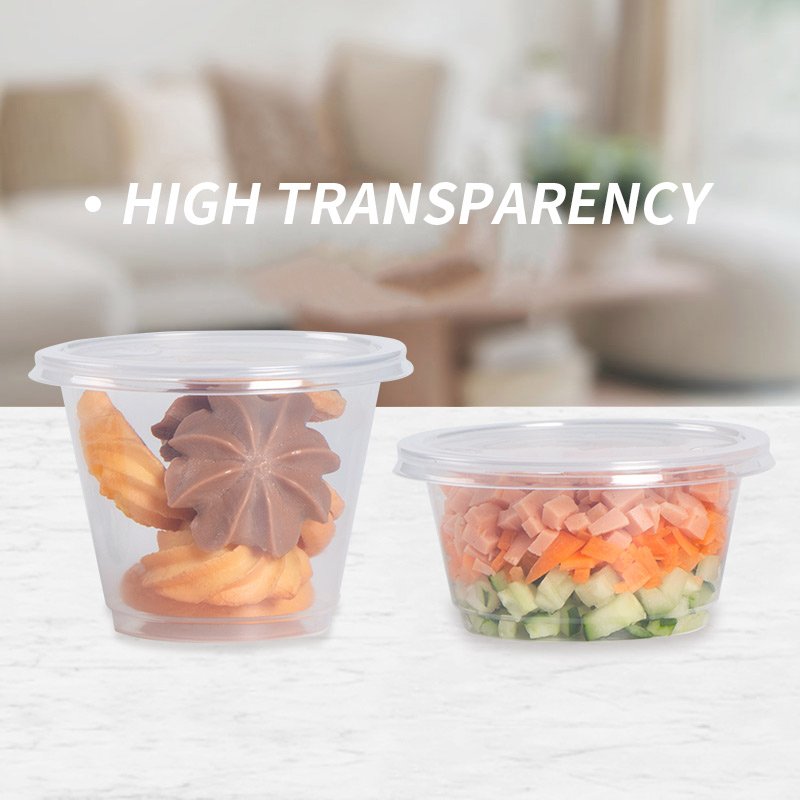Eco Friendly Customizable Leak Proof Transparency Plastic Sauce Cups Restaurant Home Fruit Salads Food Storage Boxes