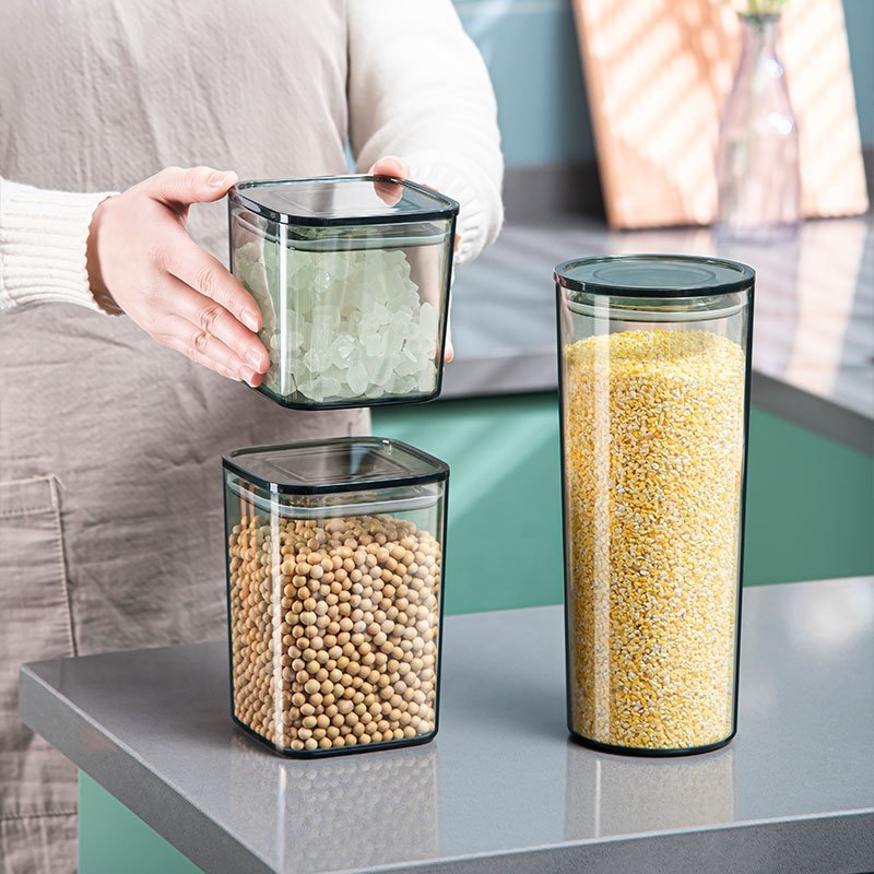 Crisper Kitchen Noodles Air Tight Sealed Bulk Pasta Grain Cereal Clear Plastic Food Storage Containers With Lids