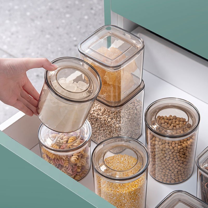 Crisper Kitchen Noodles Air Tight Sealed Bulk Pasta Grain Cereal Clear Plastic Food Storage Containers With Lids