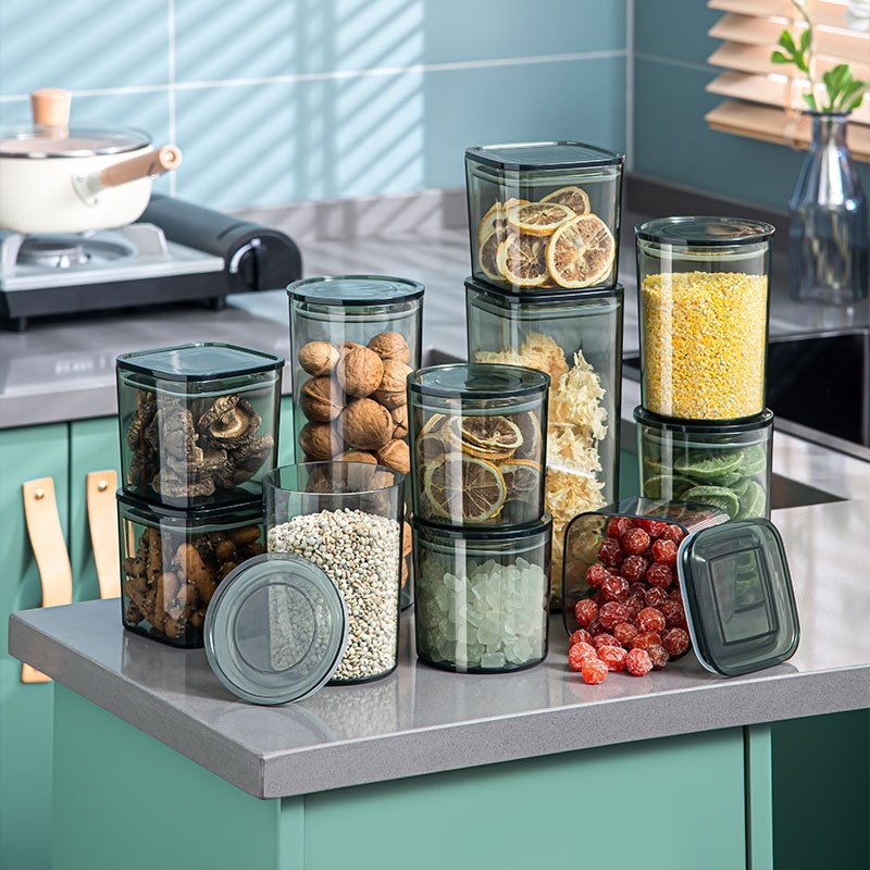 Crisper Kitchen Noodles Air Tight Sealed Bulk Pasta Grain Cereal Clear Plastic Food Storage Containers With Lids