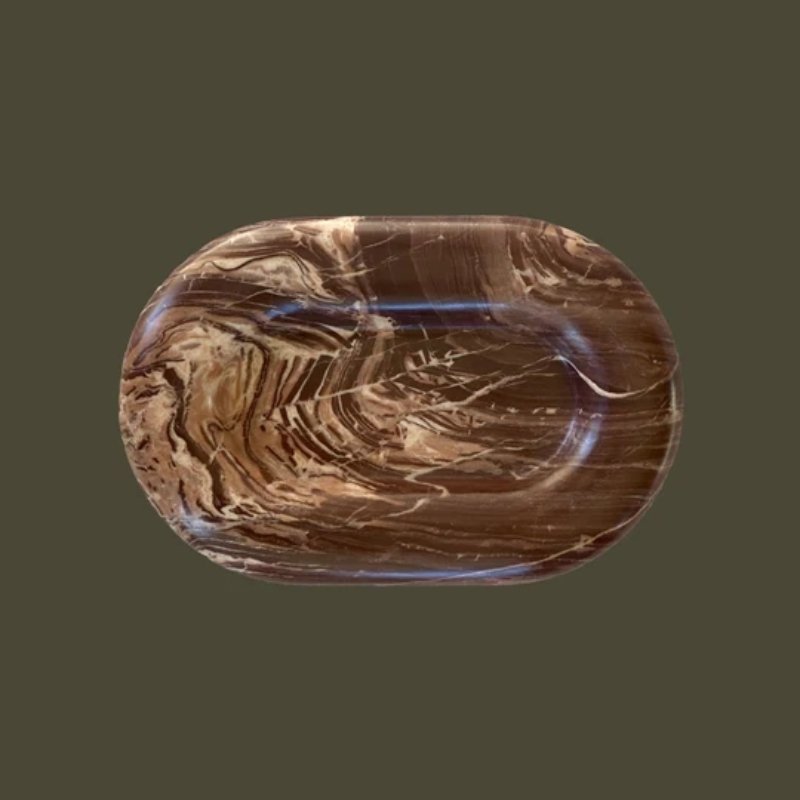 stonekocc Brand Marble Stone Oval Jewelry Tray Nordic Bathroom Vanity Tray For Home Decoration Home decoration accessories
