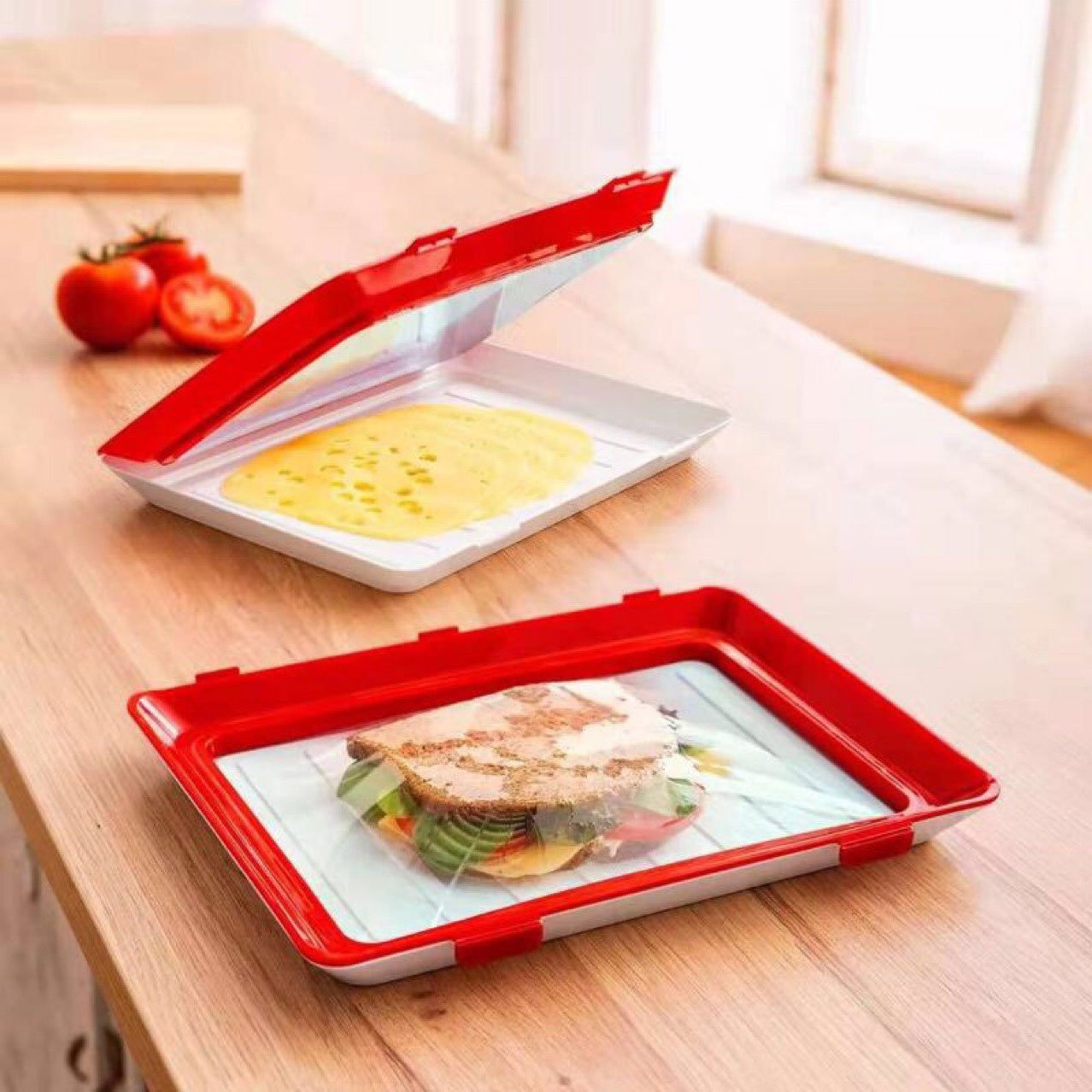 Dishwasher Freezer Plastic Food Storage Wrap Containers Reusable Stretch Cover Stacking Food Fresh Storage Preservation Trays