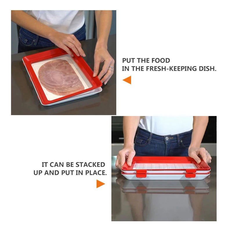 Dishwasher Freezer Plastic Food Storage Wrap Containers Reusable Stretch Cover Stacking Food Fresh Storage Preservation Trays