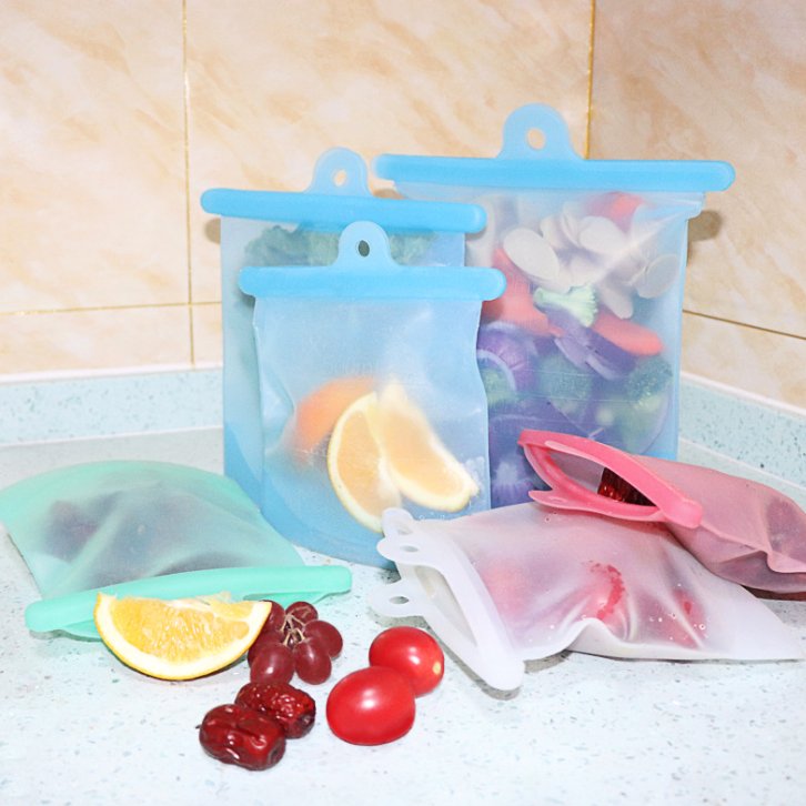 500/1000/1500ml waterproof fridge silicone food storage bag vegetable preservation reusable freezer safe food bags