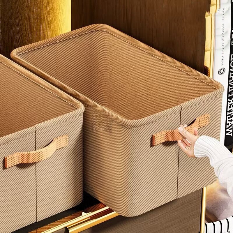 Dustproof Clothes Storage Basket Pants Toy Organizer With Handle Large Capacity