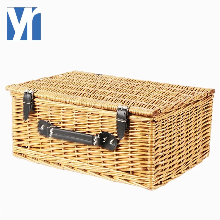 YRMT Cane Willow Wicker Baskets Handmade wicker clothes storage box storage basket finishing food box picnic basket with lid