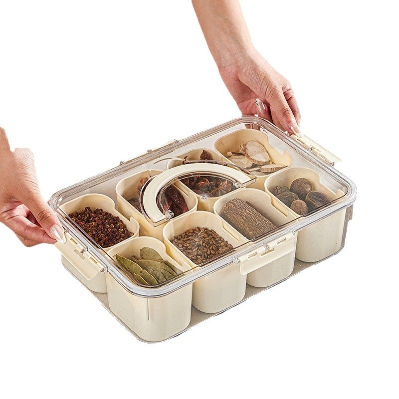 8 In1 Seasoning Storage Box Spice Jar Household Combination Seasoning Box Seasoning Bottle Containers Kitchen Organizer
