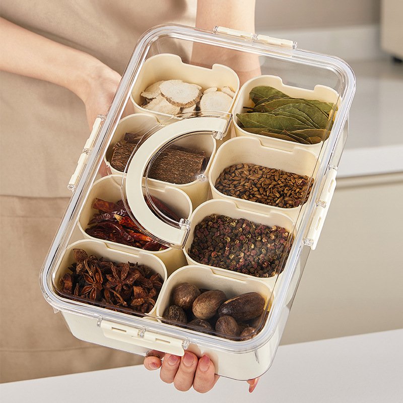 8 In1 Seasoning Storage Box Spice Jar Household Combination Seasoning Box Seasoning Bottle Containers Kitchen Organizer